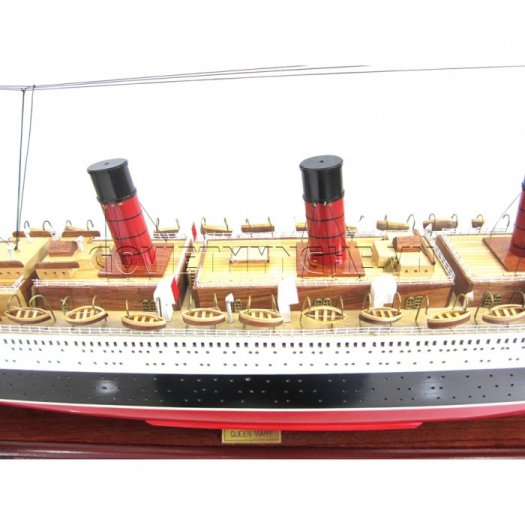 Mô Hình Gỗ Du Thuyền RMS Queen Mary 80cm (Sơn), Dài 80 x Rộng 12 x Cao 26(cm), Giá - 1.549.000₫.