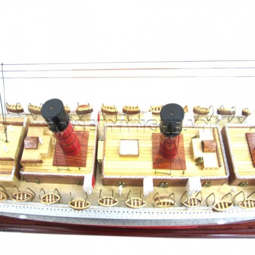 Mô Hình Gỗ Du Thuyền RMS Queen Mary 80cm (Sơn), Dài 80 x Rộng 12 x Cao 26(cm), Giá - 1.549.000₫.