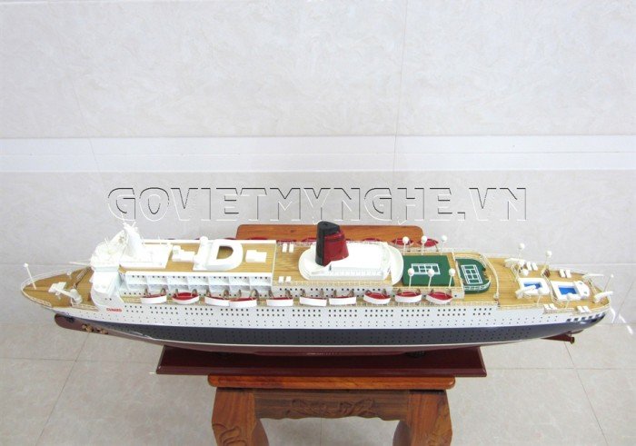 Mô Hình Gỗ Du Thuyền Queen Elizabeth 2 80cm (Sơn), Dài 80 x Rộng 13 x Cao 27(cm), Giá - 2.450.000₫.