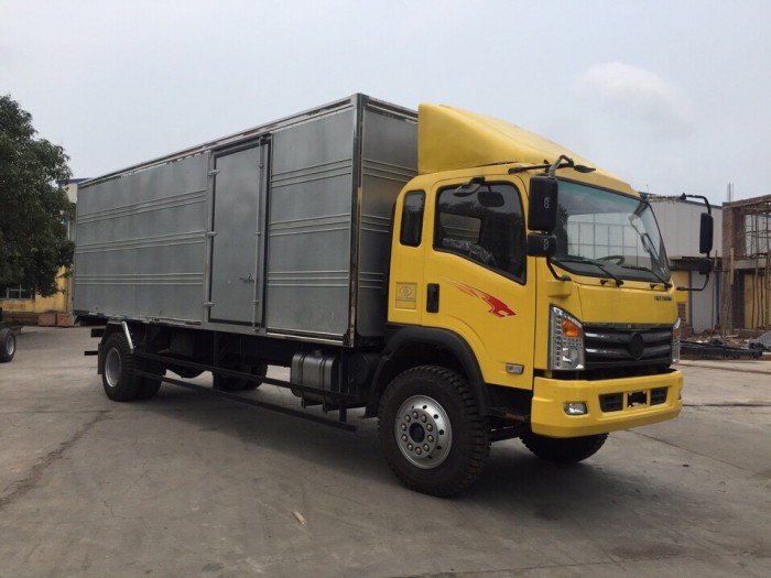 Xe tải nặng 9T1 Thùng Kín màu vàng