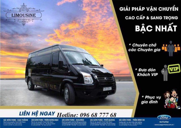 Khuyến mãi Ford Transit Limousine, giao xe nhanh