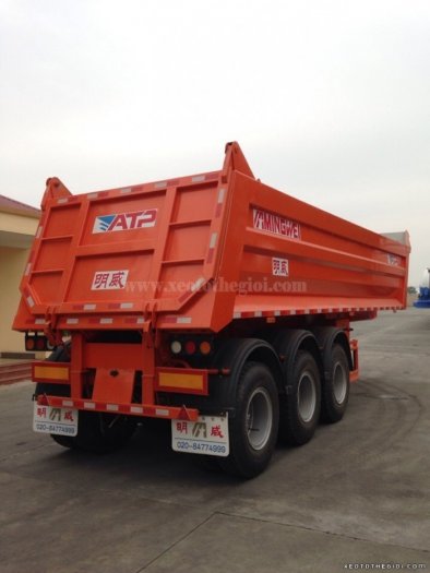 Bán Sơ mi rơ moóc Ben Mingwel thùng tải tự đổ,  tải trọng 30,5 tấn (3 trục- 1 giò rút)