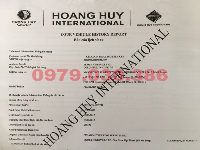 Đầu kéo Mỹ Hoàng Huy giá rẻ 580tr