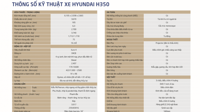 Giá xe Hyundai H350 xe khách16 chỗ, xe Mini Bus H350 mới 2018 giá rẽ nhất Tây Ninh, Long An,Bình Dương.....