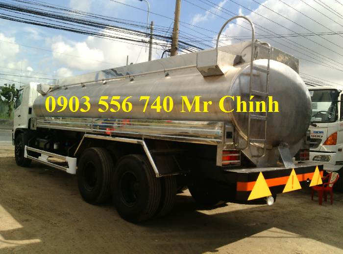 Xe bồn Hino 15 tấn chở dầu thực vật, xe bồn inox304