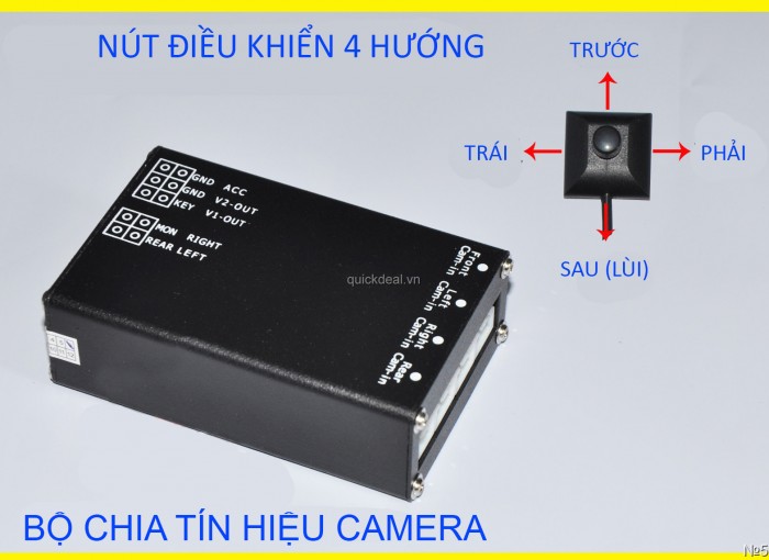 BỘ CHIA 4 CAMERA RA 1 MÀN HÌNH Ô TÔ 360 độ