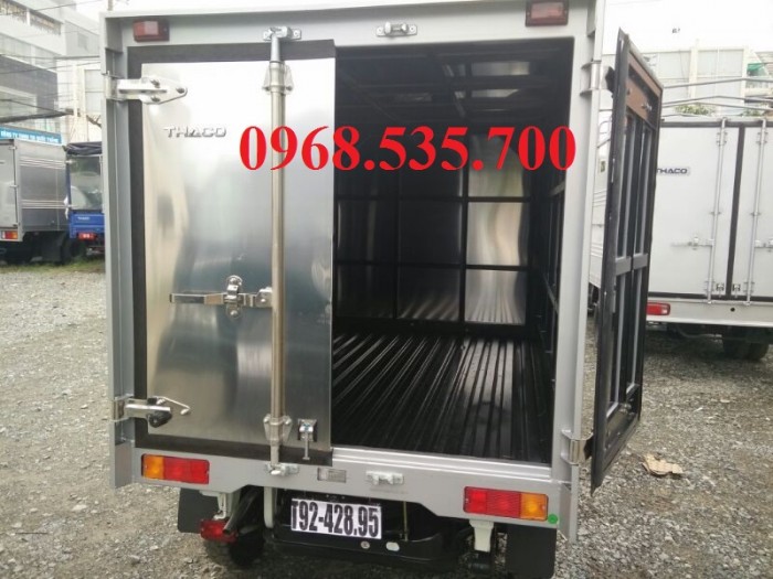 Bán xe tải Thaco Frontier125, thùng kín vách inox có cửa hông, trả góp