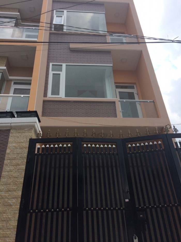 Nhà phố mới 1 trệt 2 lầu,DT 4x14m, ngay chung cư Thạnh Lộc, Q12