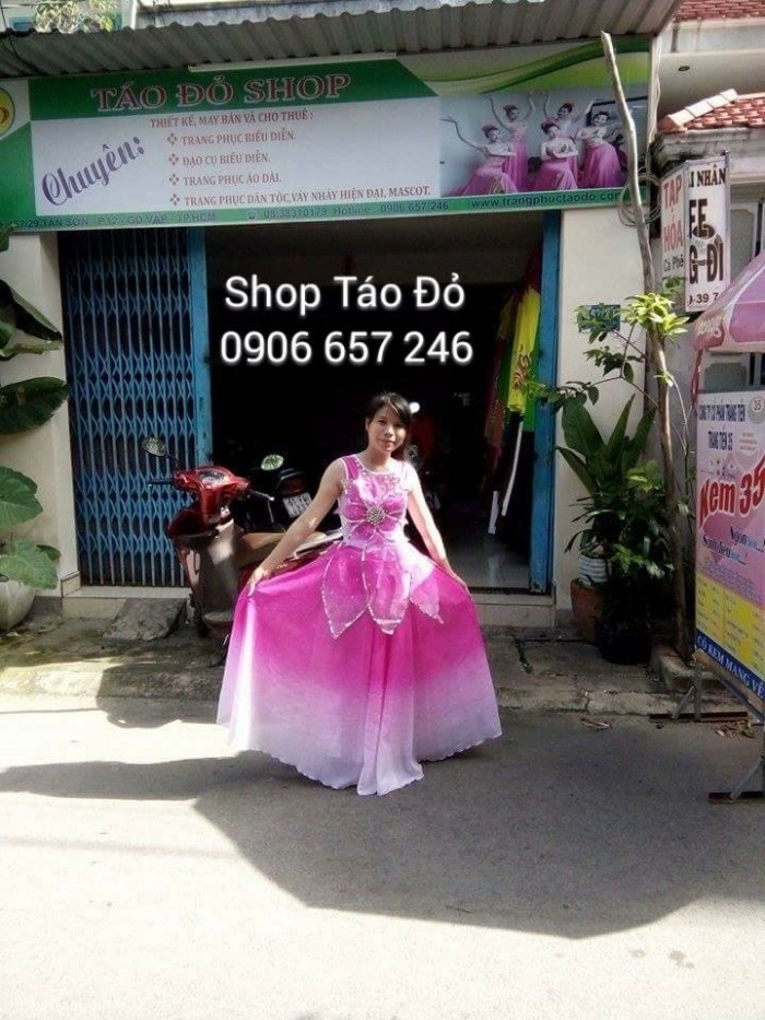Cho thuê Váy múa sen hoa dán  Trang phục Hoa Mai