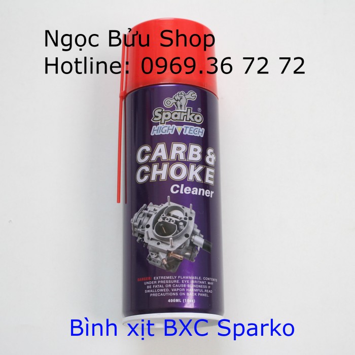 Sparko Carb - Choke Cleaner Bình xịt vệ sinh lốc máy, bình xăng con