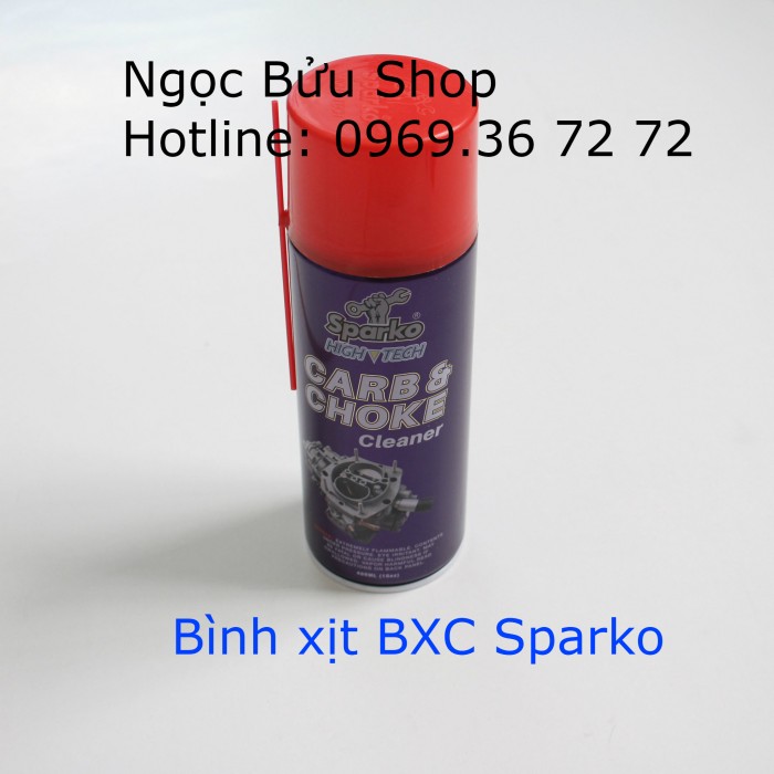 Sparko Carb - Choke Cleaner Bình xịt vệ sinh lốc máy, bình xăng con