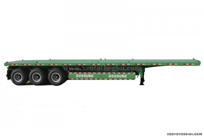 Bán Sơ mi rơ mooc sàn chở container 40 feet, 3 trục Doosung 2017