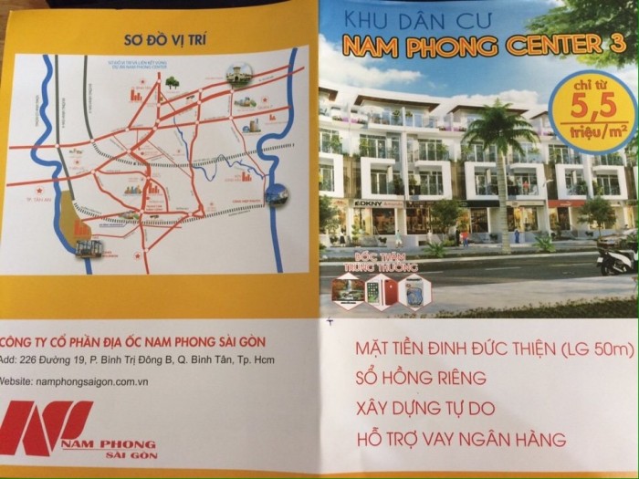 Cần bán đất đường Đinh Đức Thiện sổ hồng riêng giá 20tr/nền