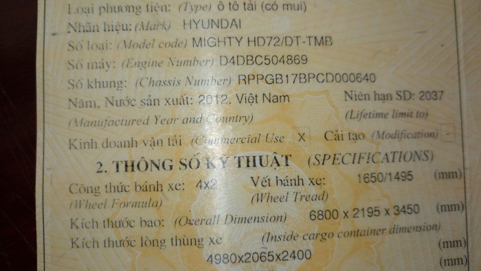 Cần bán Hyundai Mighty sản xuất 2012, màu xanh lam