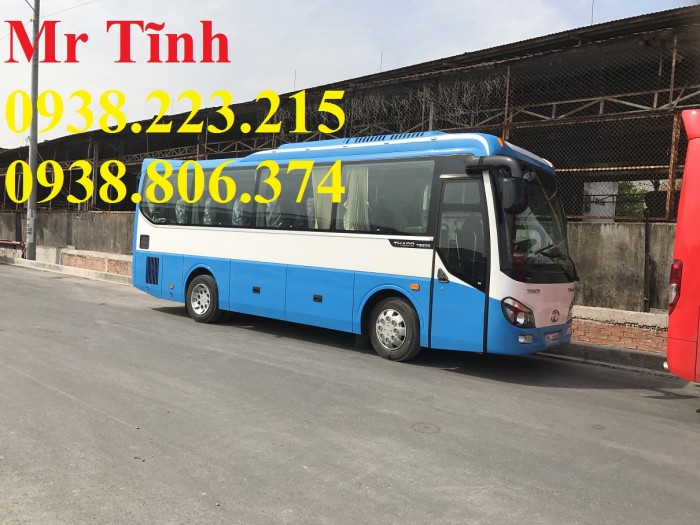 Xe 29 chỗ bầu hơi thaco tb82 mới nhất, giá xe 29 chỗ bầu hơi thaco lắp ráp mới nhất