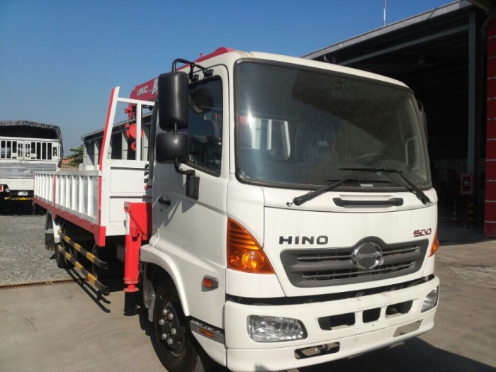 Xe HINO Series 500 2017 thùng lửng có gắn cẩu giá cạnh tranh