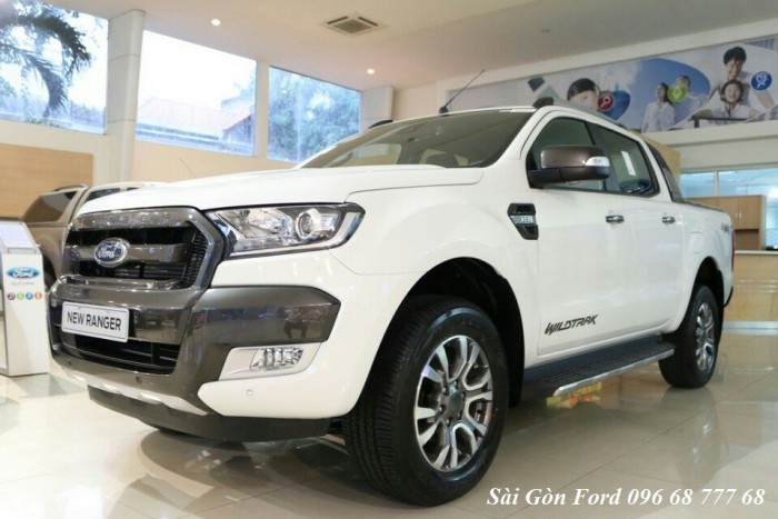 Khuyến Mãi Mua Ford Ranger Wildtrak 2.0 L, Số Tự Động, Màu Trắng Ngọc Trinh. Hỗ Trợ Vay 85%, Xe Giao Ngay