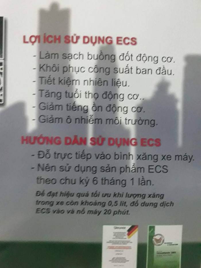 Dung dịch làm sạch buông đốt động cơ xe máy (ecs) nhập khẩu từ đức