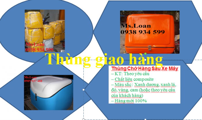 Thùng giao hàng gắng sau xe máy,thùng giao thức ăn nhanh,thùng giao hàng