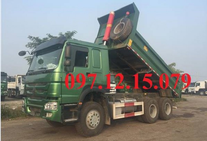 Xe ben howo 3 chân 6x4 máy 371 thùng vuông, lốp 1200R20 giá rẻ
