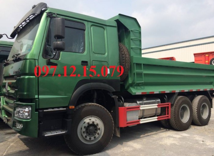 Xe ben howo 3 chân 6x4 máy 371 thùng vuông, lốp 1200R20 giá rẻ