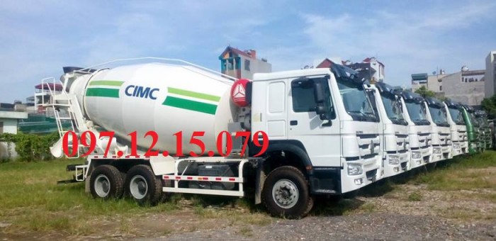 Xe trộn bê tông howo 10m3, máy 336 hp, bồn cimc thẩm quyến, yunli, sunhuk
