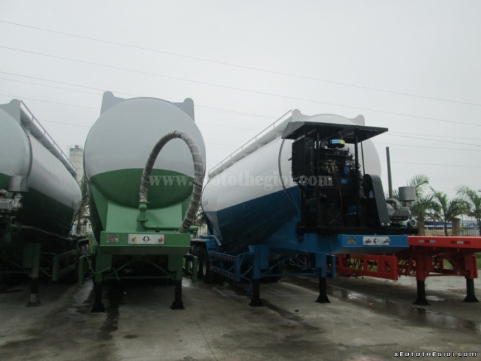 Bán sơ mi rơ moóc, rơmoóc bồn xitec chở xi măng rời, tro bay chất lượng tốt tải trọng cao giá rẻ