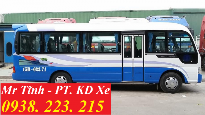 Giá xe khách 29 chỗ hyundai county nhập khẩu 3 cục thân dài