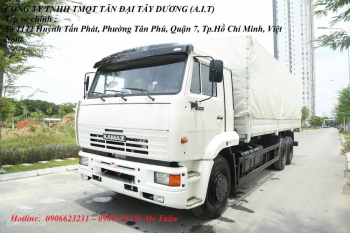 Xe tải thùng 65117 (6x4) 24 tấn | Tải thùng Kamaz 3 giò | #kamaz65117 | Kamaz 65117 thùng 7m8 mới