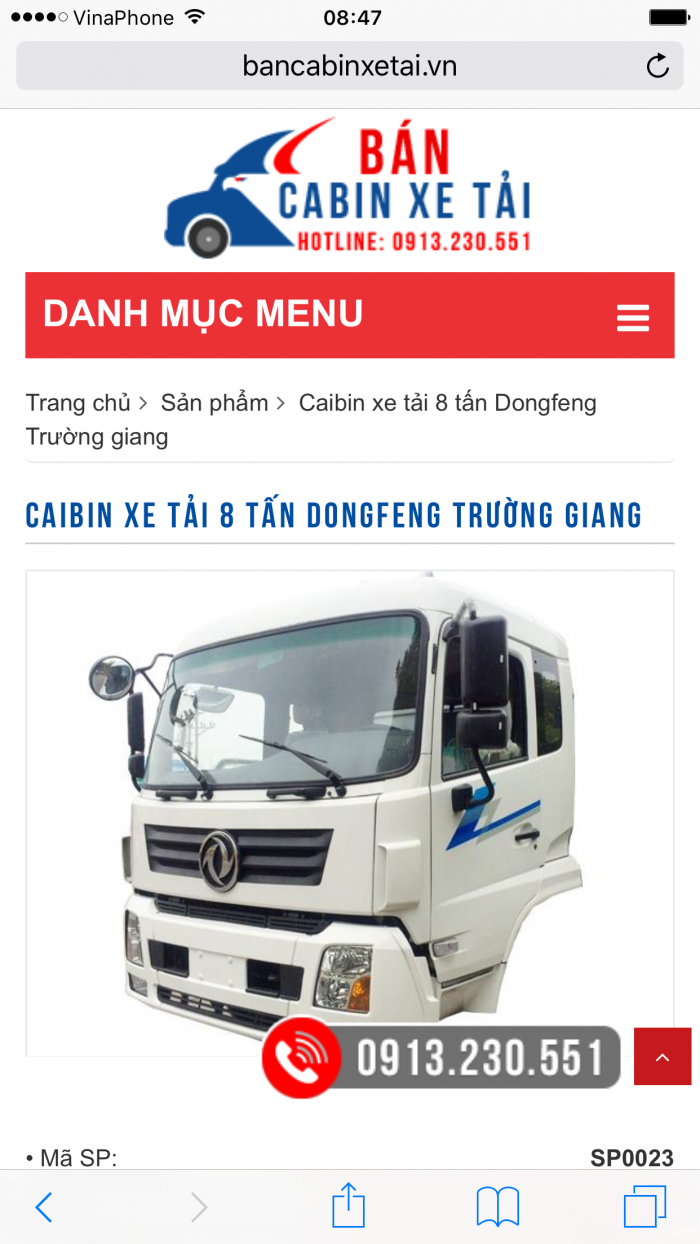 Bán cabin xe tải Trường giang