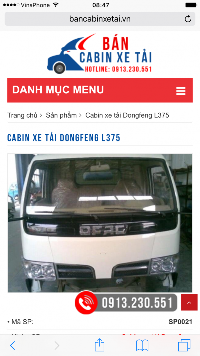 Bán cabin xe tải Trường giang