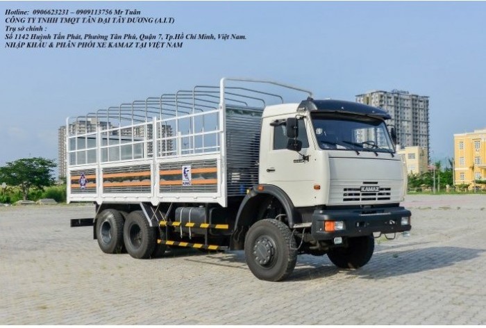Xe tải thùng 53228 (6x6) 3 cầu chủ động | Kamaz 53328 thùng 6,7m