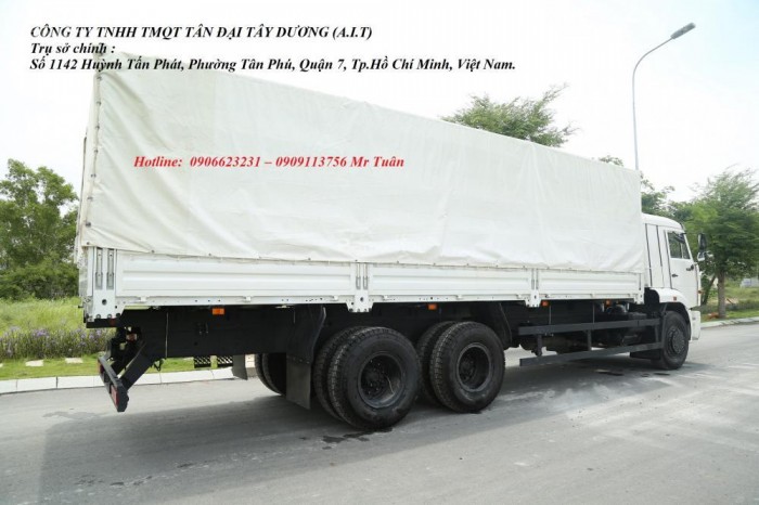 Xe tải thùng 65117 (6x4) 14 tấn | Bán xe thùng Kamaz 3 chân  tại Bình phước