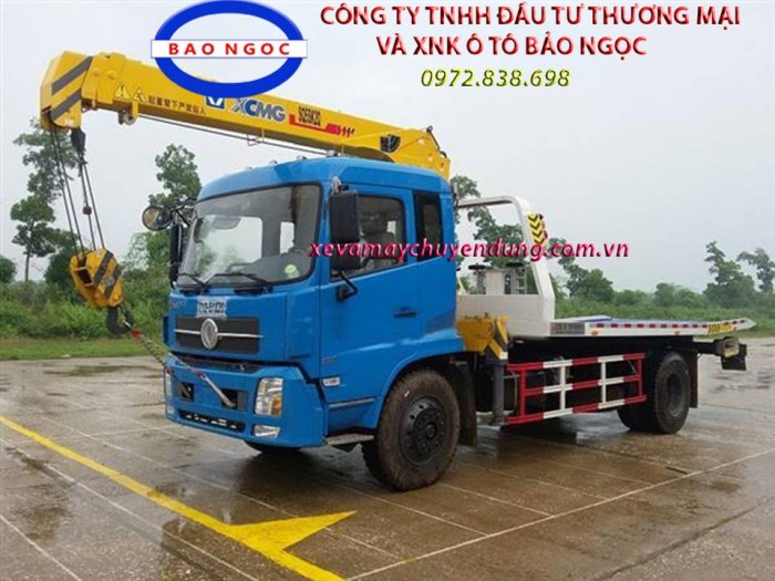 Bán xe cứu hộ giao thông dongfeng gắn cẩu xoay sàn trượt
