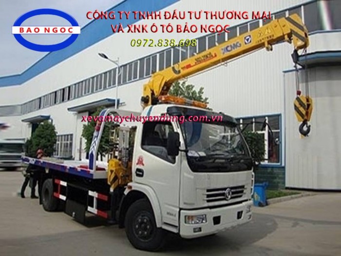 Bán xe cứu hộ giao thông dongfeng gắn cẩu xoay sàn trượt