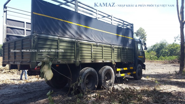 Bán xe tải thùng 3 chân Kamaz 53229 (6x4) tải trọng 15 tấn  màu xanh quân đội Nhập khẩu  [ Hỗ trợ trả góp]