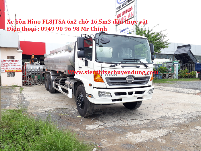 Xe bồn inox Hino chở dầu thực vật