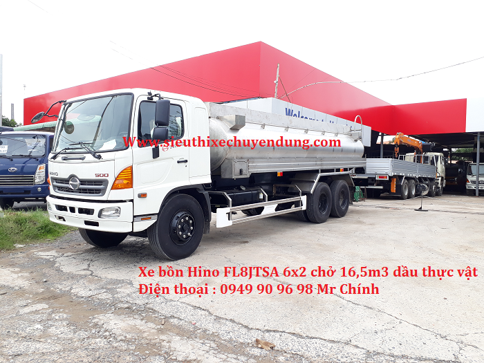 Xe bồn inox Hino chở dầu thực vật