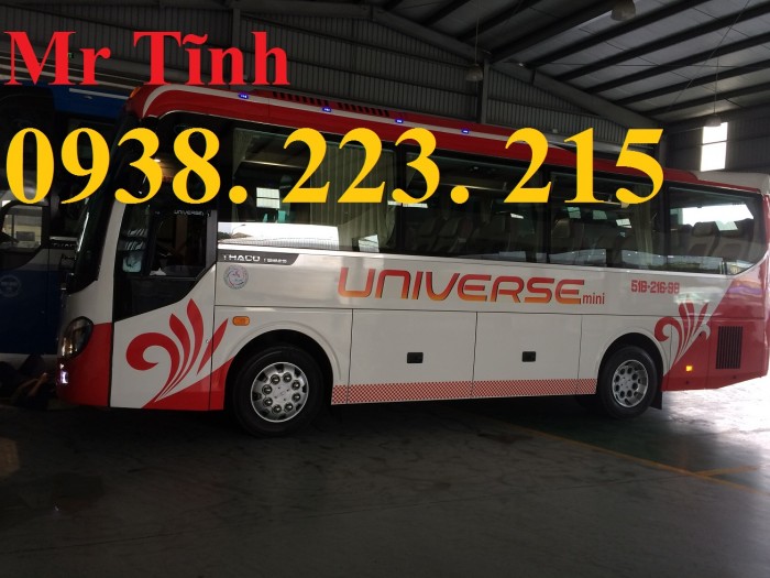 Bán xe 29 chỗ bầu hơi universe mini thaco tb82 mới trả góp 85%, giao liền