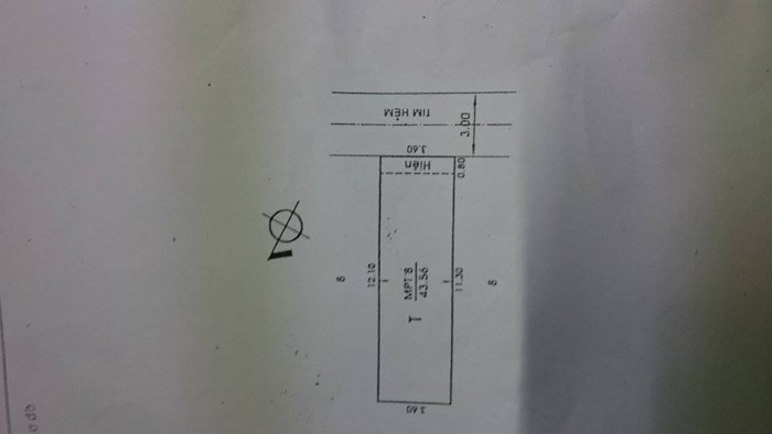 Hẻm 3m số 72 Phan Huy Ich, TB, 3,6X12,1M 2 tầng, 2,250 tỷ TL