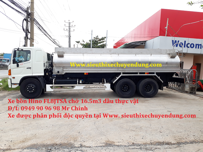 Xe bồn Hino 15 tấn chở dầu thực vật, xe bồn Hino chở dầu thực vật