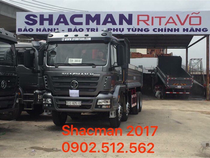 Dân Long An phát cuồng với xe ben ShacMan 2017 của Rita Võ