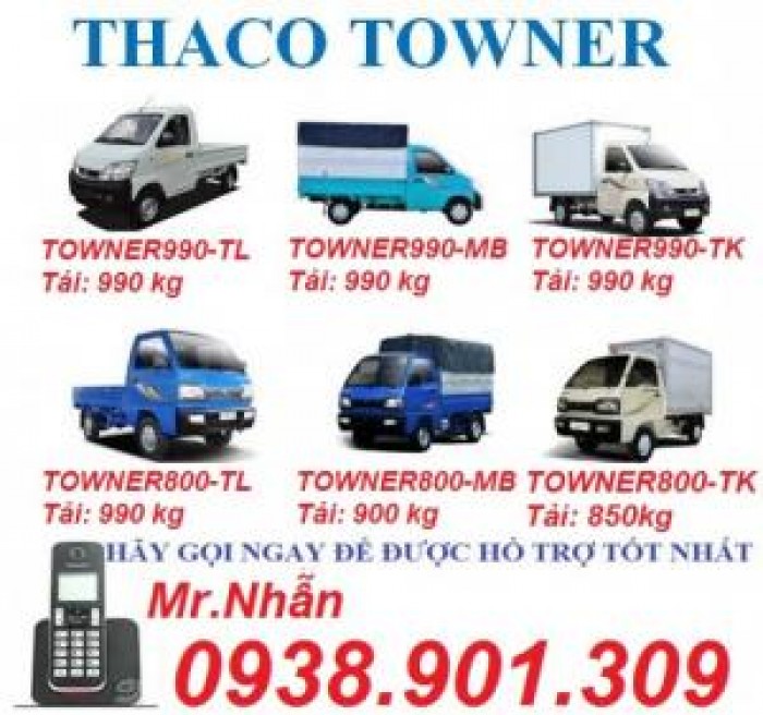 Giá xe tải nhỏ máy xăng 500kg,700kg,990kg,xe towner990, xe tải thaco towner990 - 990kg,chỉ với 70 triệu là có xe ngay.