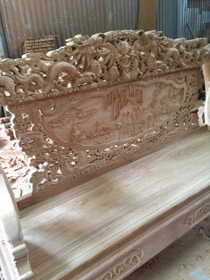 Bộ Bàn Ghế Rồng ( Tay 10 Và Tay 12 ) Gỗ Gõ Đỏ ( Cà Te)