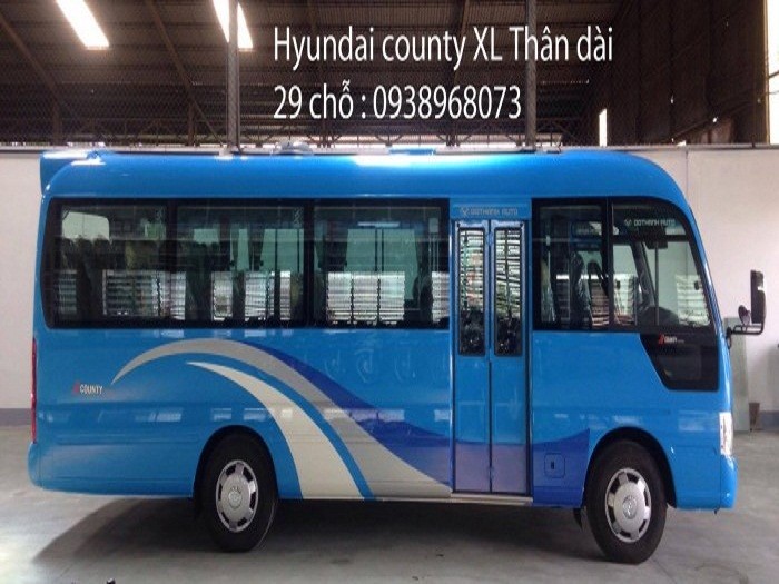 Xe khách 29 chỗ, xe Hyundai County 29 chỗ, giao xe trong vòng 5 ngày.