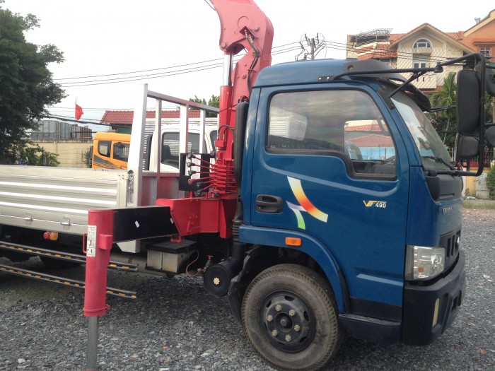 Xe tải Veam 5 tấn , gắn cẩu unic 340 4 khúc mới 100% sẵn