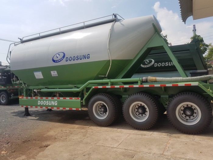 Ro Mooc Doosung DV-BS3S-300C-1 xitec chở xi măng rời 31 m3, 3 trục (Màng rung tròn) - Bán trả góp 80% trị giá xe, thủ tục nhanh chóng đơn giản