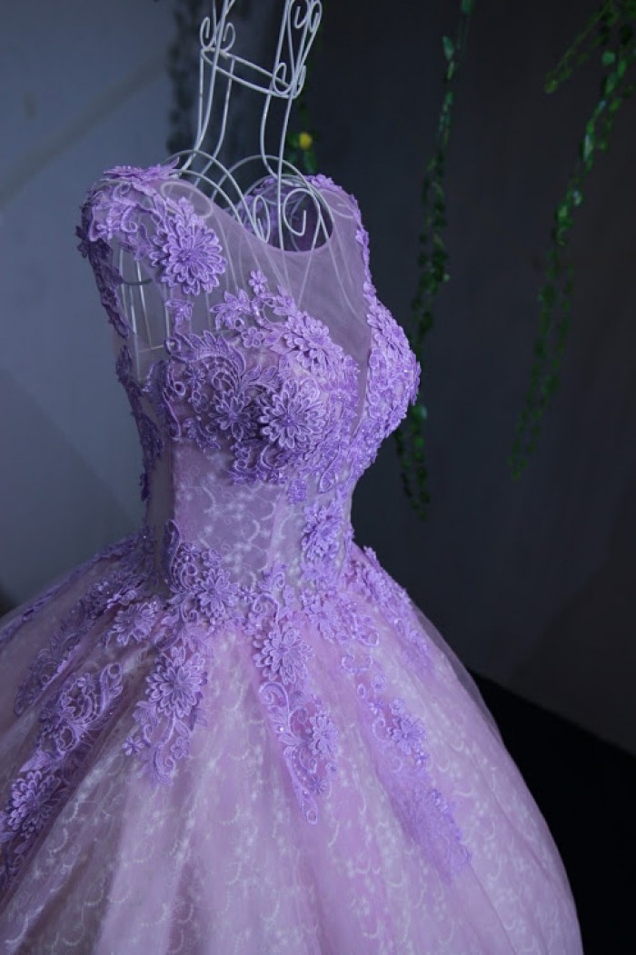 Váy cưới độc quyền màu tím GH3 - Ảnh viện ánh sáng