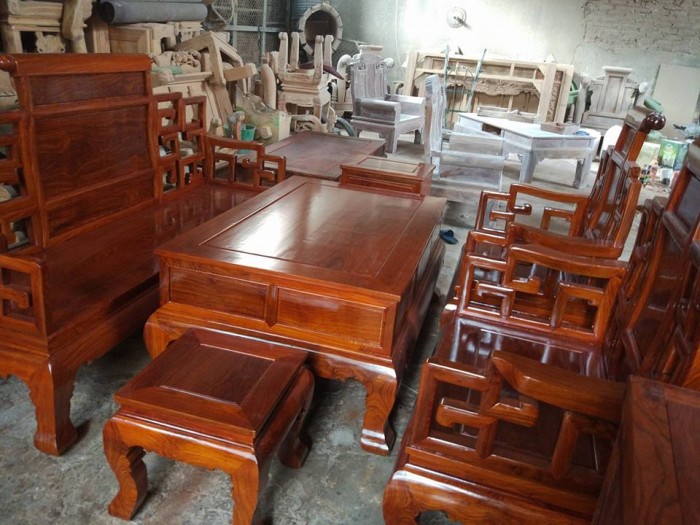 Bộ bàn ghế phòng khách kiểu sơn thủy gỗ hương đá12