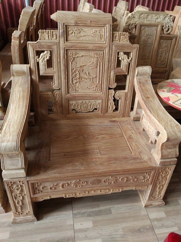 Bộ bàn ghế phòng khách kiểu sơn thủy gỗ hương đá14